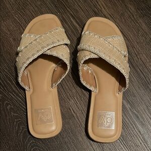 Dolce Vita Beige Crisscross Sandals